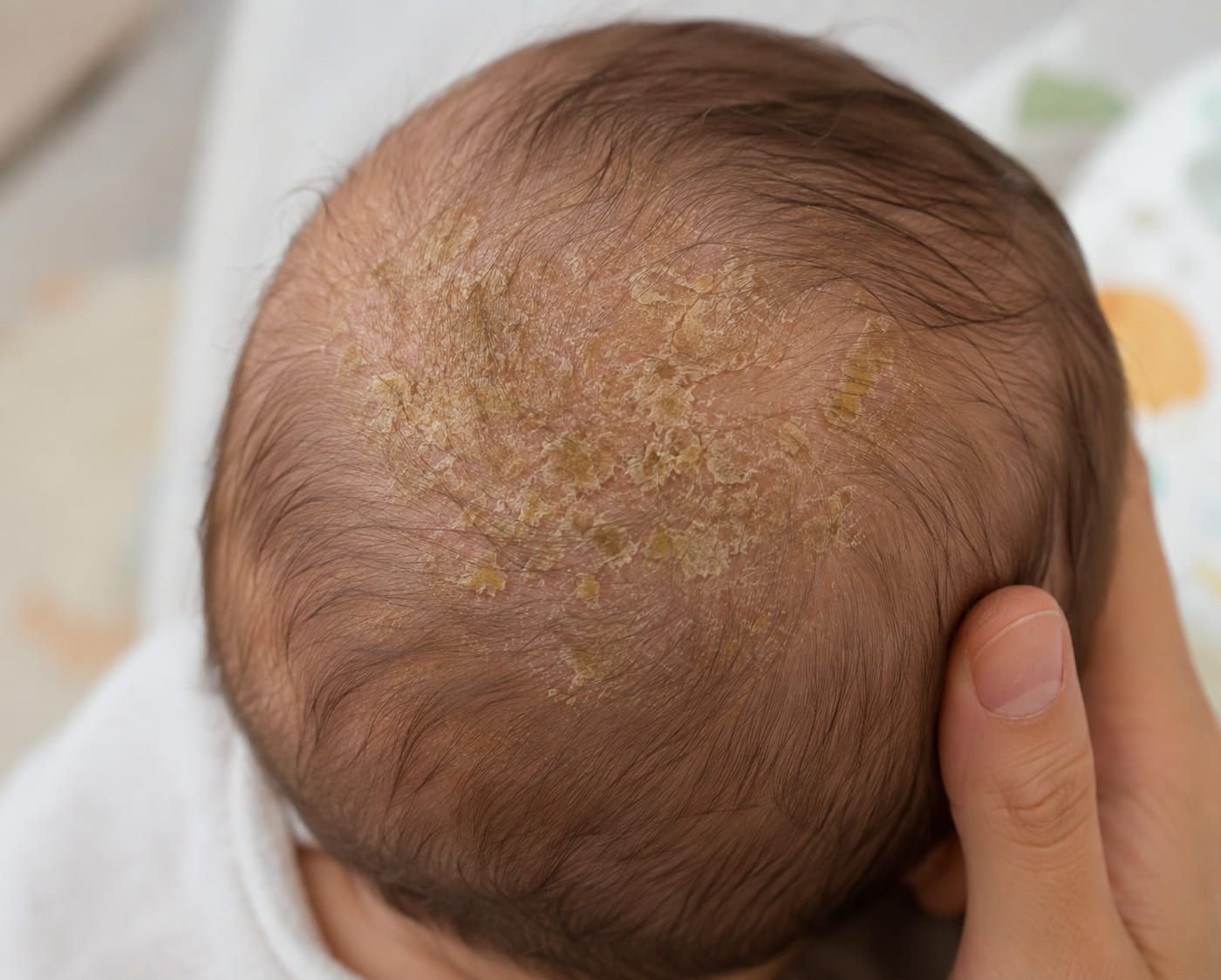 Crosta láctea: as casquinhas amareladas na cabeça do bebê